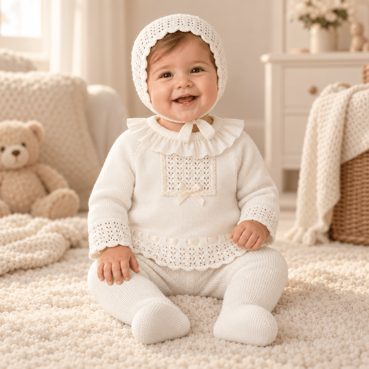 Mac Ilusion Baby Cream Knitted Outfit | Newborn & 3M
