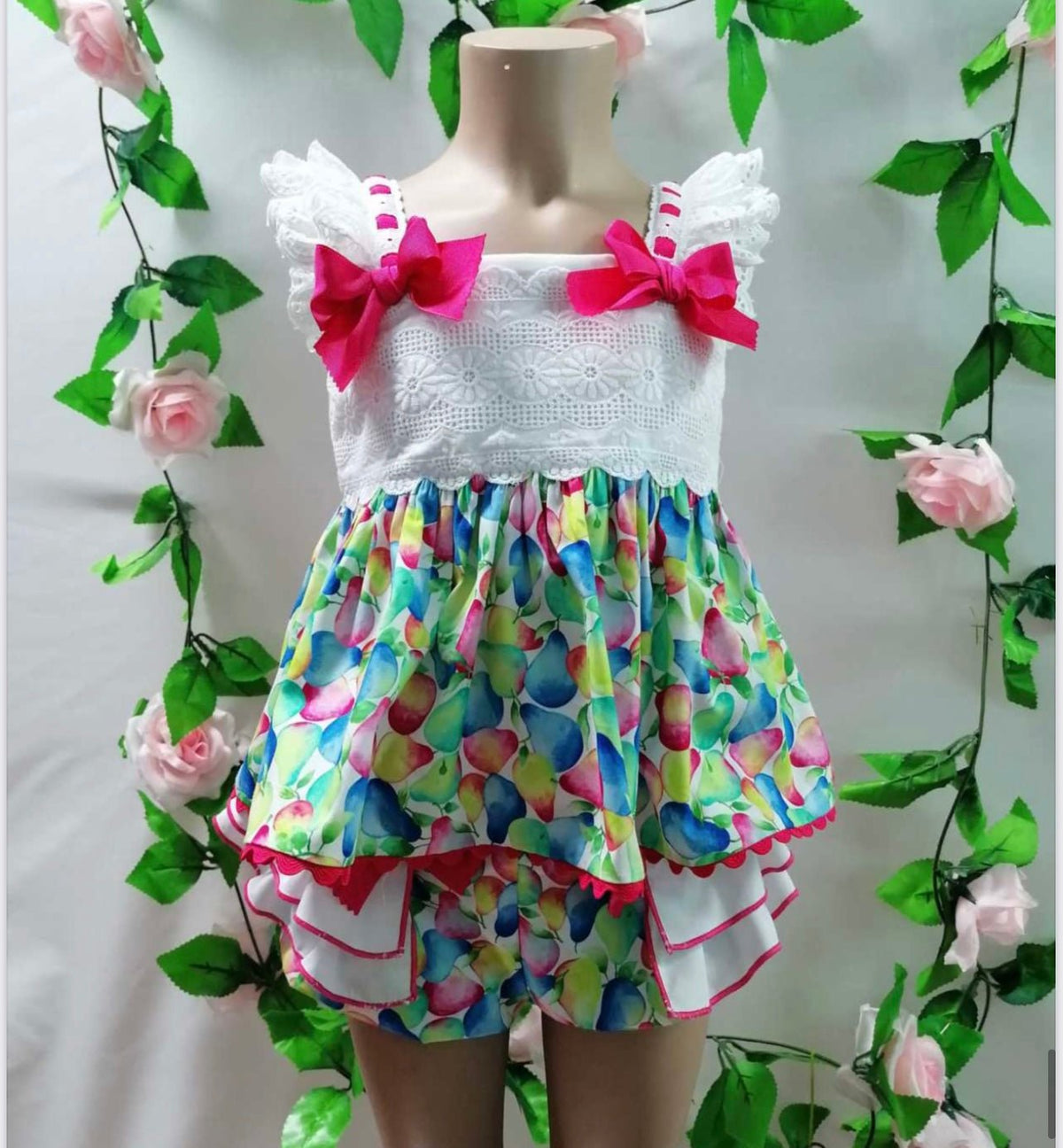 Maria Bardallo girls multicolour summer shorts and white lace top set age 6 clearance sale