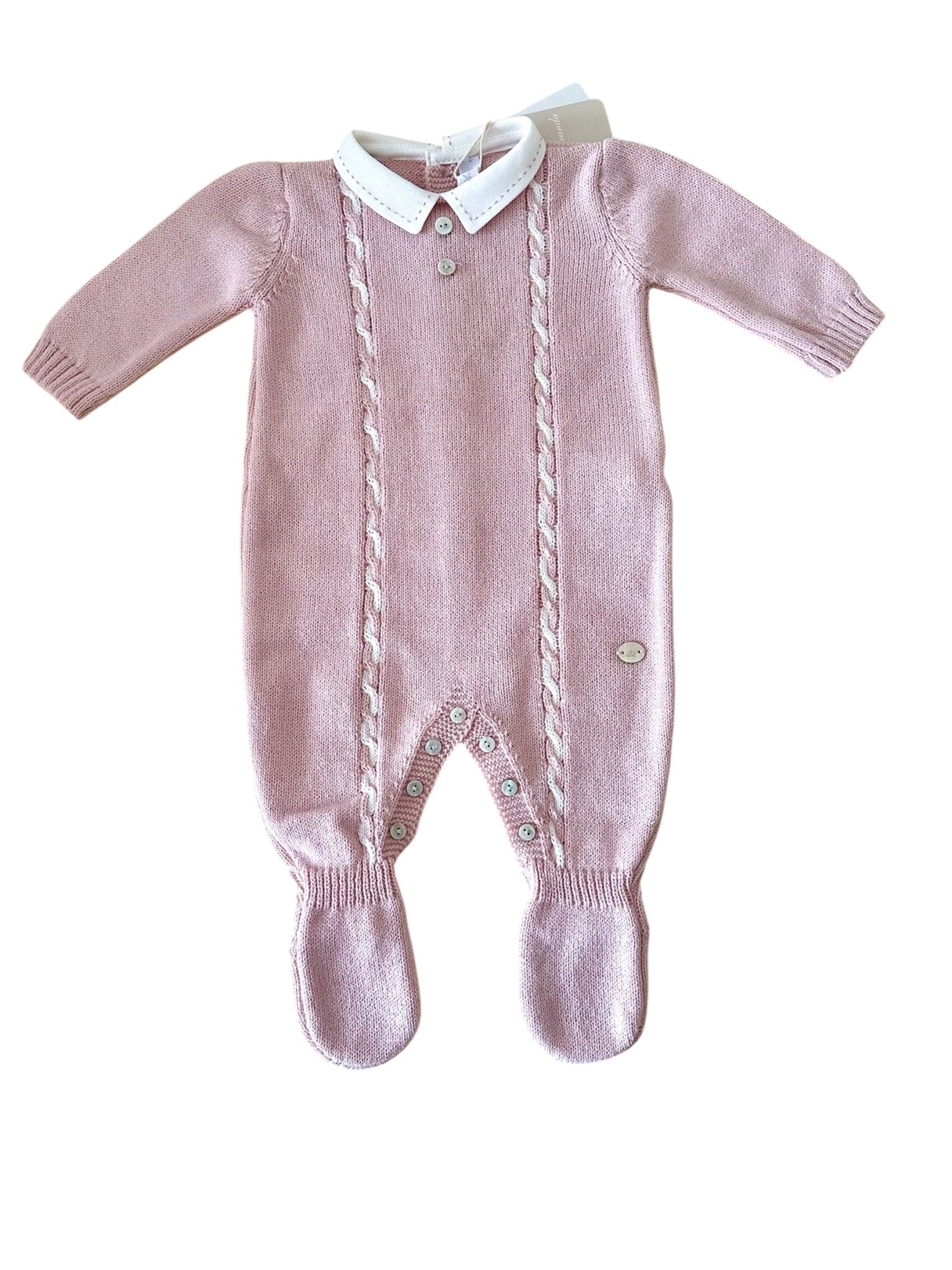 Martin Aranda AW25 - Baby Girl's Pink Knitted Romper Suit