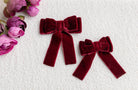 Meia Pata burgundy velvet girls hair bow luxury Christmas hair accessory AW26