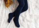 Meia Pata girls navy tights luxury Portuguese children's accessories AW26