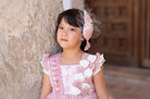 Meriche Girls Cream & Dusky Pink Occasion Dress & Headpiece | SS26