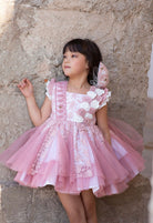 Meriche Girls Cream & Dusky Pink Occasion Dress & Headpiece | SS26