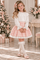 Mini Lady by DAGA Girls Pink Skirt & Lace Blouse Set | AW26