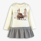 Miranda AW25 - Girls Cream & Grey London Scene Dress