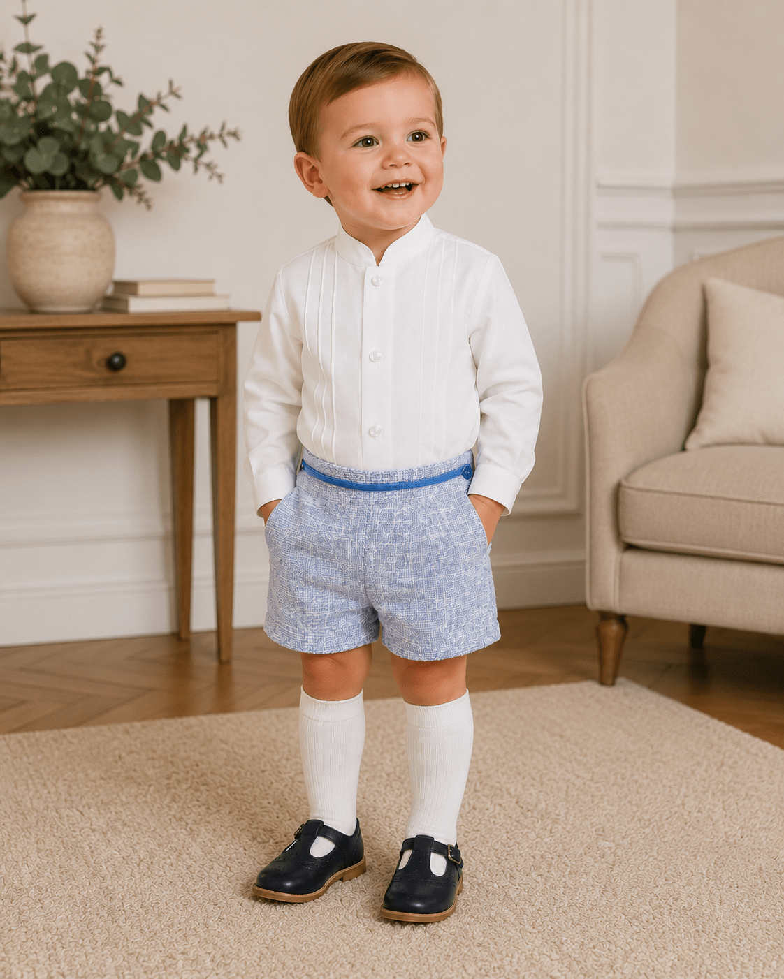 Miranda Baby Boys Blue Shorts & Shirt Set | AW26 PRE-ORDER