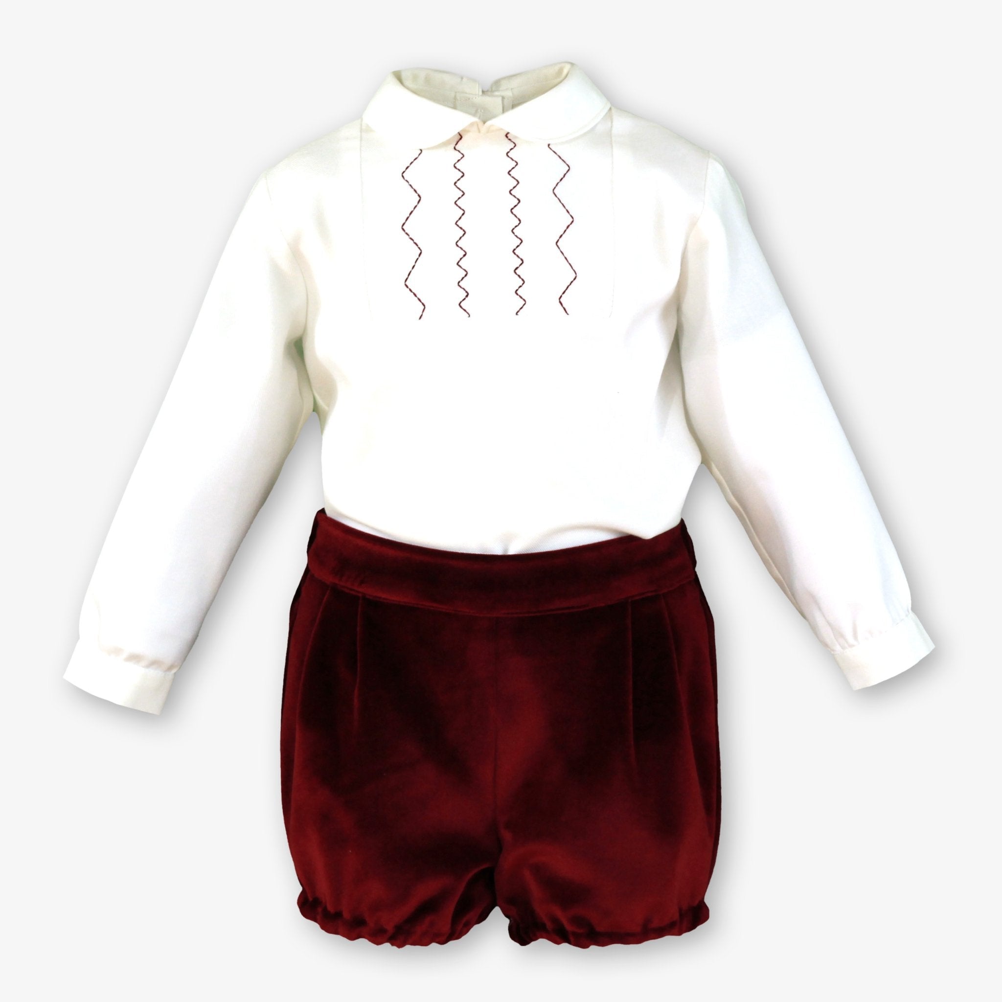 Miranda Baby Boys Burgundy Shorts & Shirt Set | AW26 PRE-ORDER