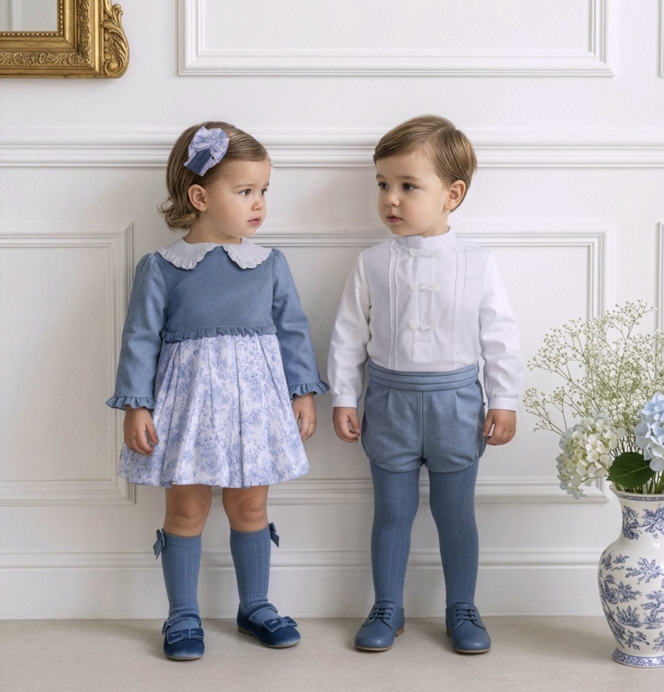 Miranda Baby Boys Dusty Blue Shorts & Shirt Set | AW26 PRE-ORDER