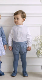 Miranda Baby Boys Dusty Blue Shorts & Shirt Set | AW26 PRE-ORDER