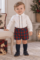Miranda Baby Boys Red & Navy Tartan Christmas Set 6M | Clearance Sale
