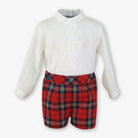 Miranda boys red tartan print outfit for AW26
