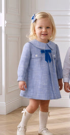 Miranda Baby Girls Blue Tweed Dress | AW26 PRE-ORDER
