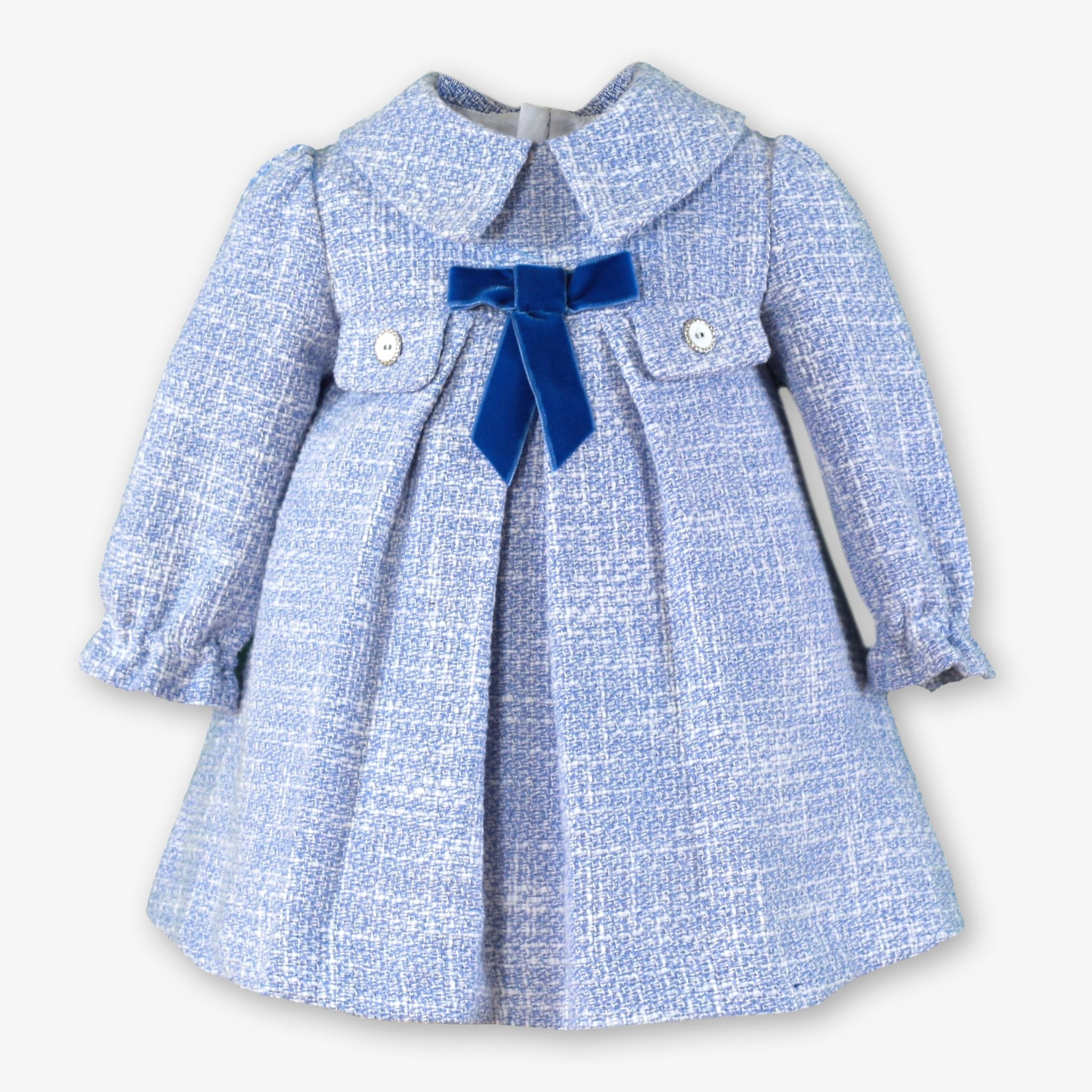 Miranda Baby Girls Blue Tweed Dress | AW26 PRE-ORDER