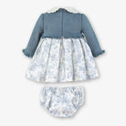 Miranda Baby Girls Dusty Blue Dress & Knickers | AW26 PRE-ORDER