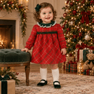 Miranda Baby Girls Red & Green Check Christmas Dress 12M | Clearance Sale