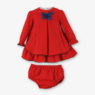 Miranda Baby Girls Red & Navy Dress with Knickers | AW26 PRE-ORDER