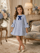 Miranda Girls Blue Tweed Dress | AW26 PRE-ORDER