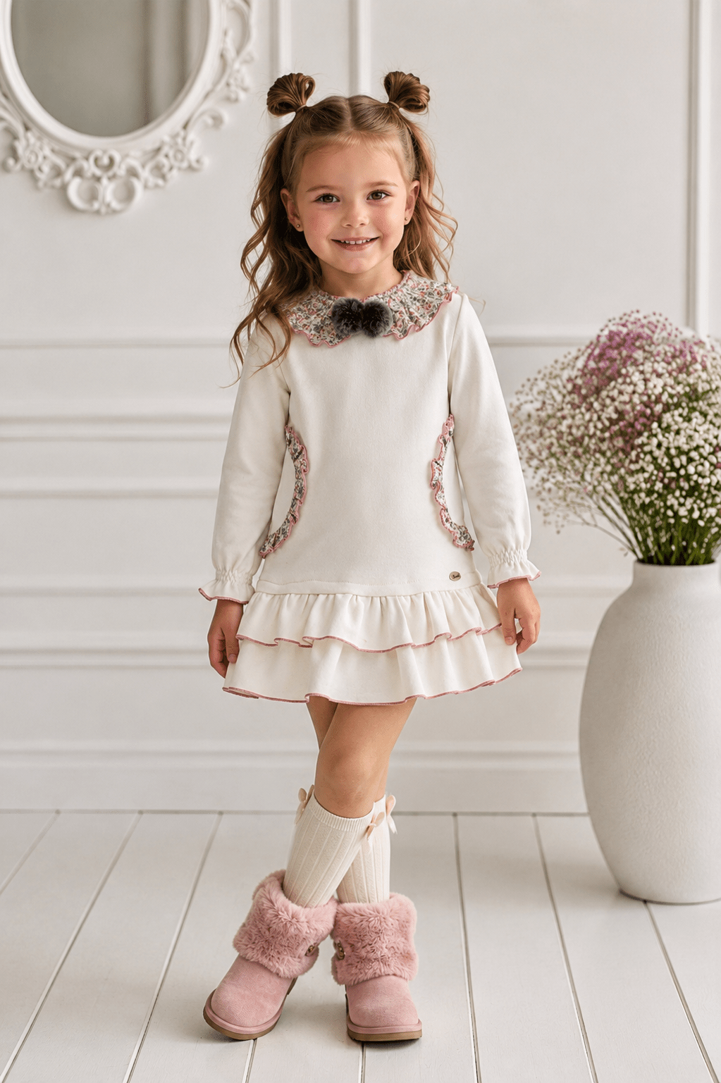 Miranda Girls Pale Pink Dress | AW26 PRE-ORDER
