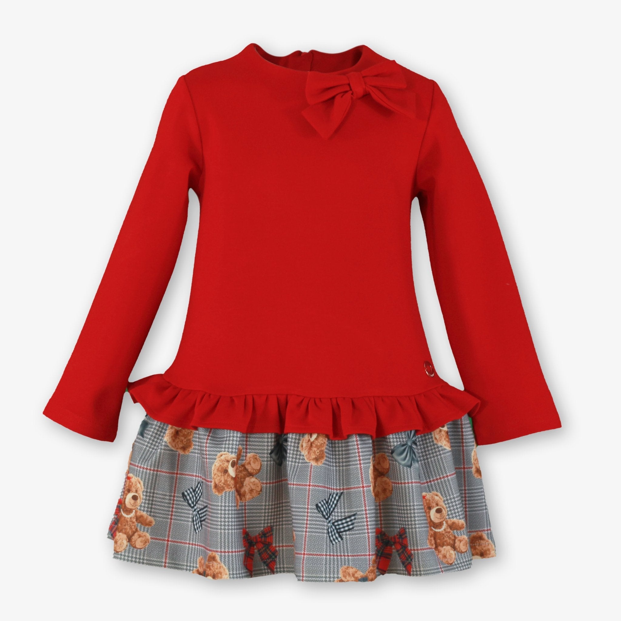 Miranda Girls Red Teddy Print Dress | AW26 PRE-ORDER