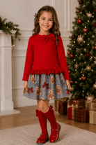 Miranda Girls Red Teddy Print Dress | AW26 PRE-ORDER
