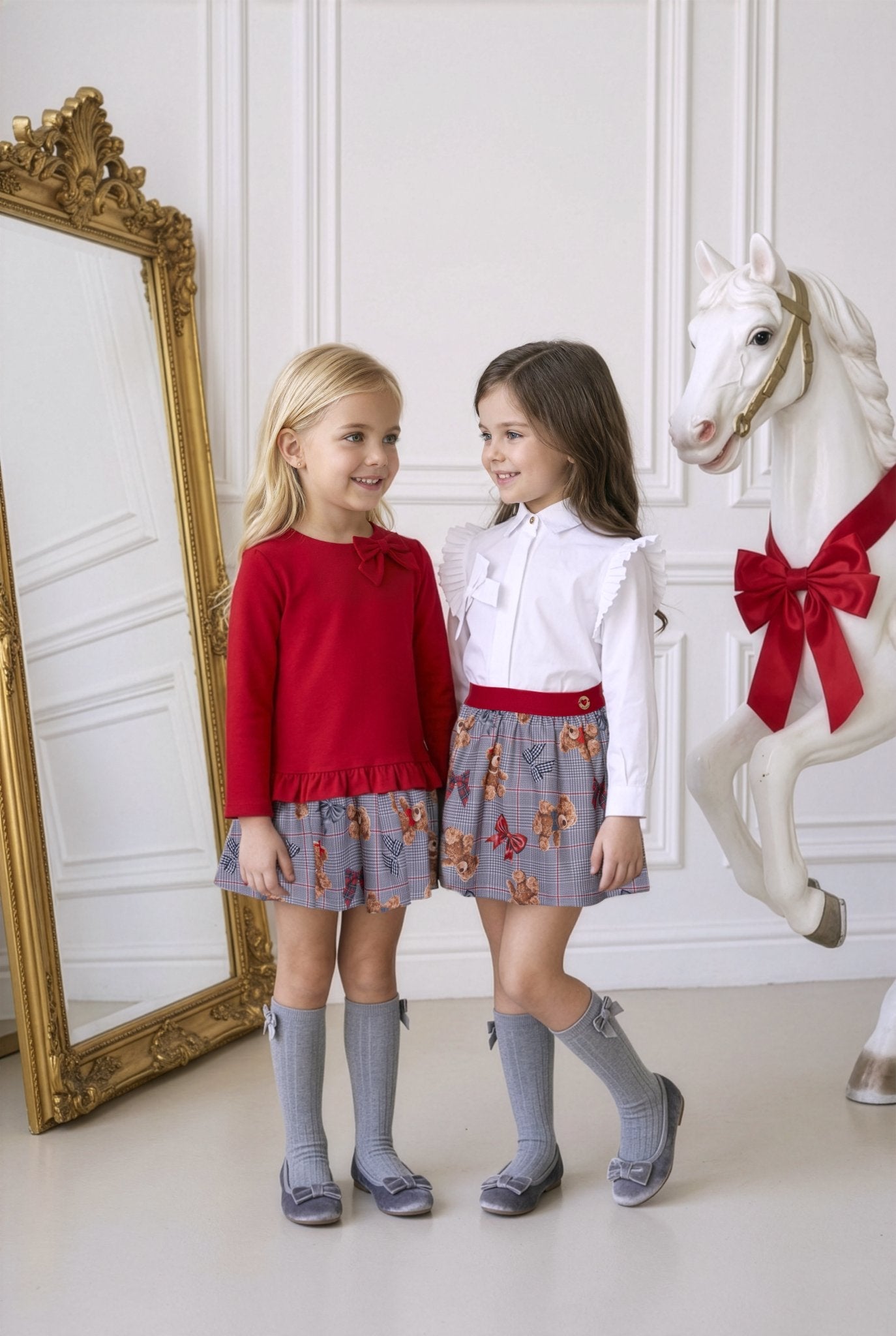 Miranda Girls Red Teddy Print Dress | AW26 PRE-ORDER