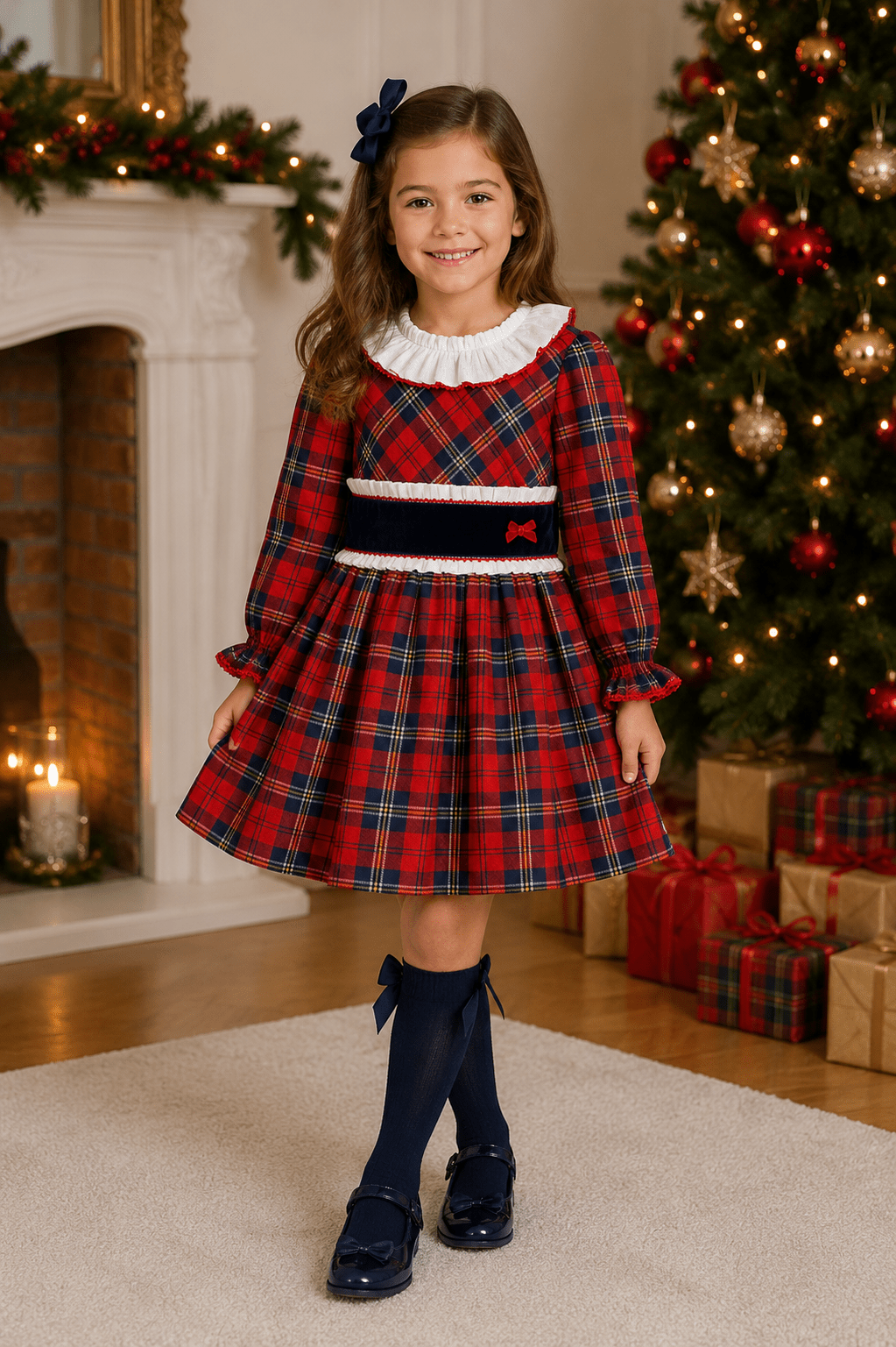 Miranda Girls Tartan Print Dress | AW26 PRE-ORDER