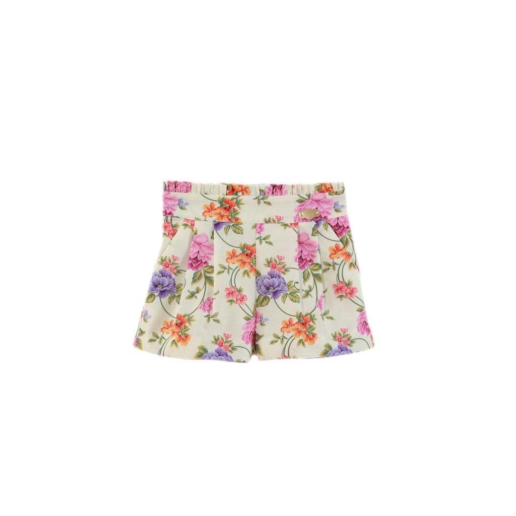 Miranda SS24 PRE-ORDER - Girls Coral Floral Print Shorts & Top Set 614-2-3 - Mariposa Children's Boutique