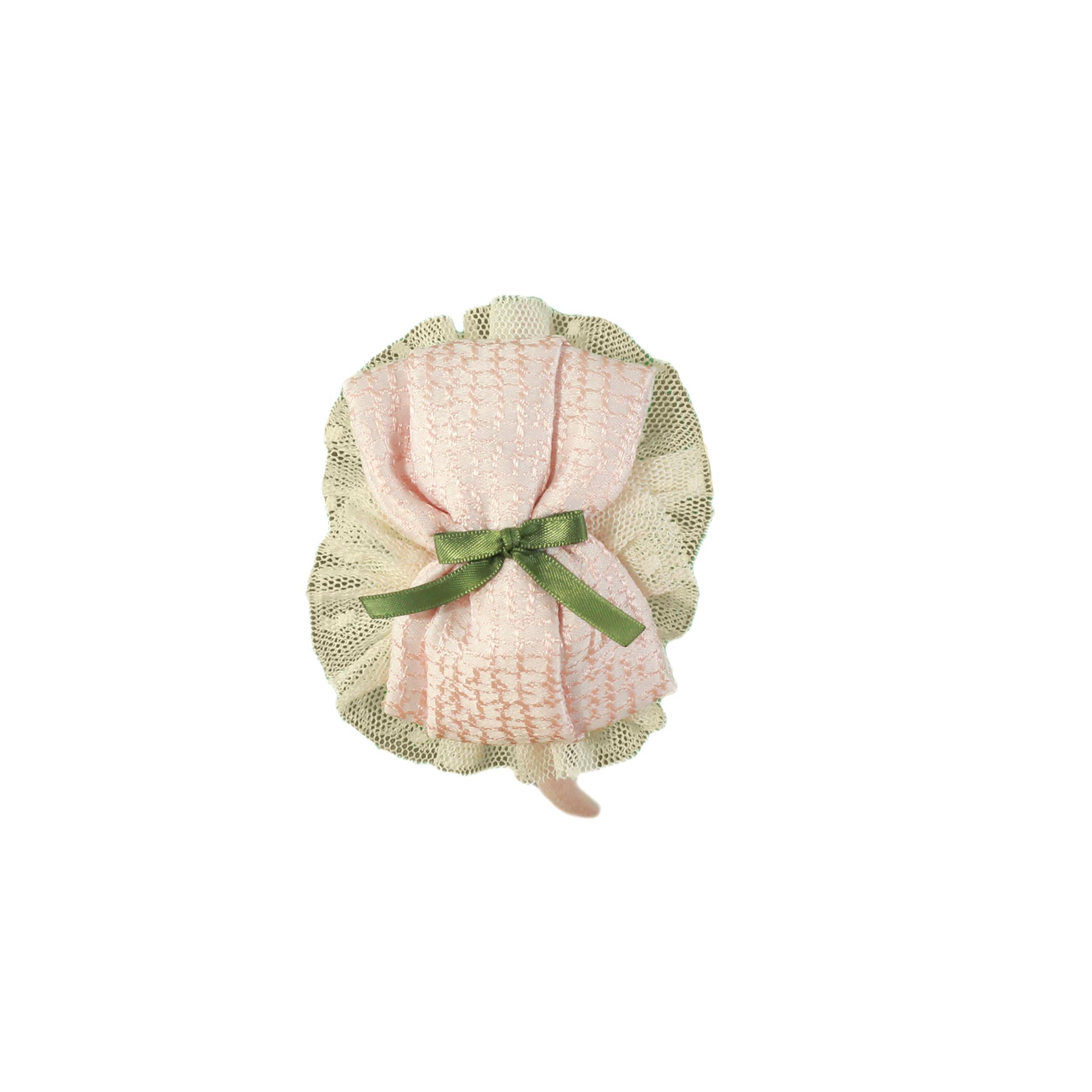 Miranda SS24 PRE-ORDER - Girls Headpiece 222D Cream and Pink - Mariposa Children's Boutique