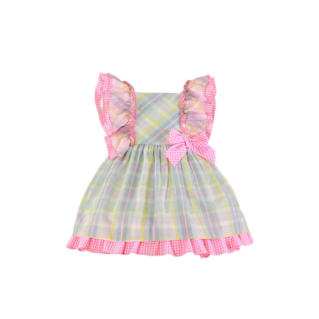 Miranda SS24 PRE-ORDER - Girls Pink & Multicolour Summer Dress 251V - Mariposa Children's Boutique