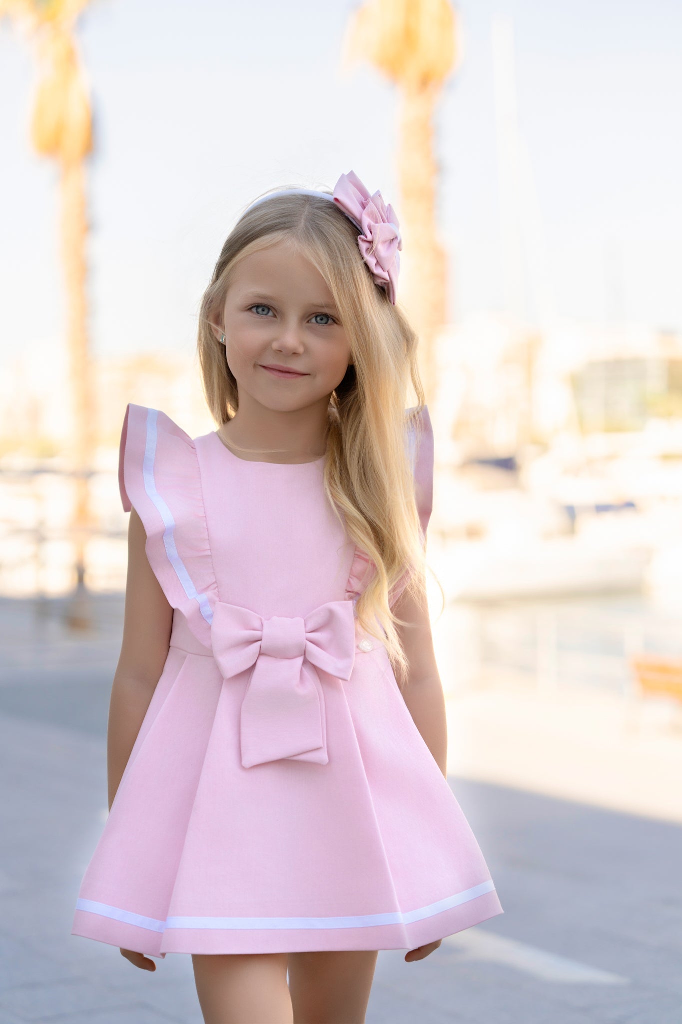 Miranda SS26 - Girls Pink Bow Dress 253V