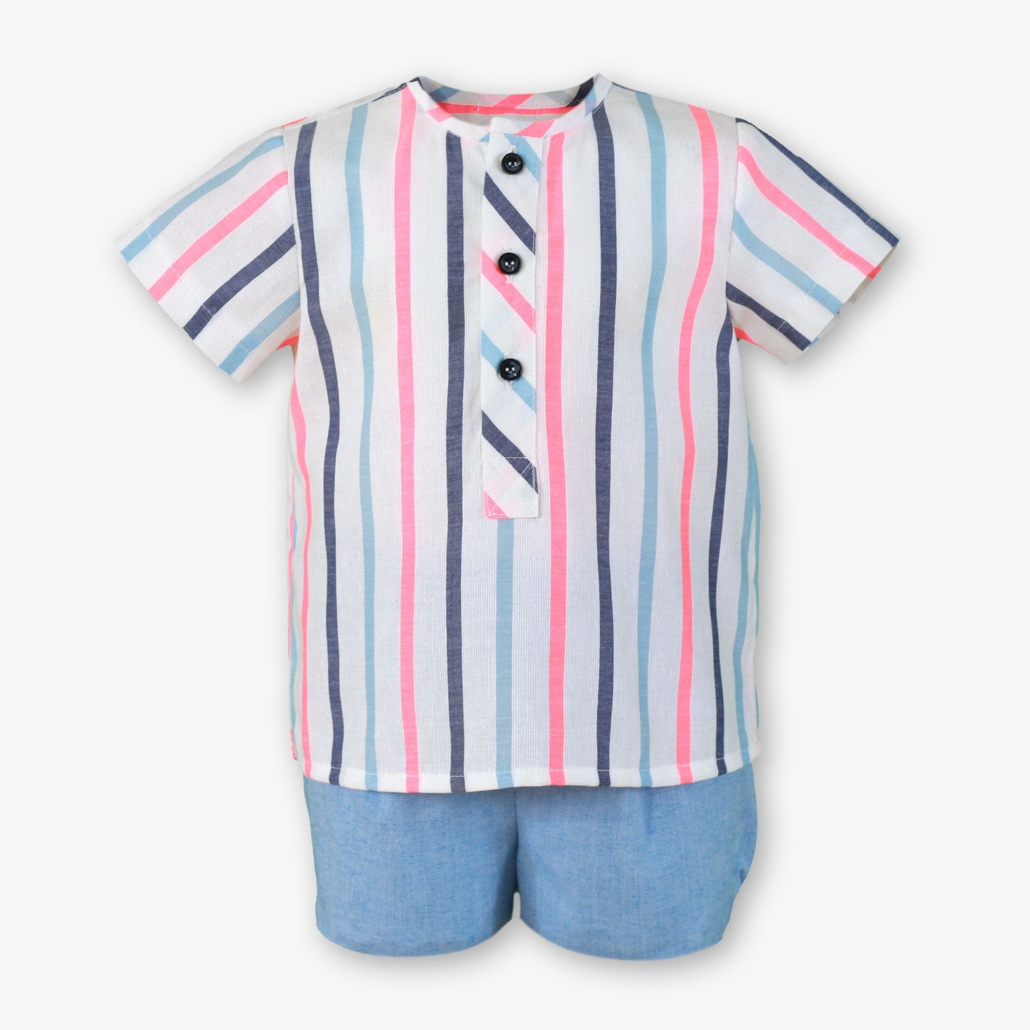 Miranda SS26 PRE - ORDER - Baby Boys Multicolour Shirt and Shorts Set