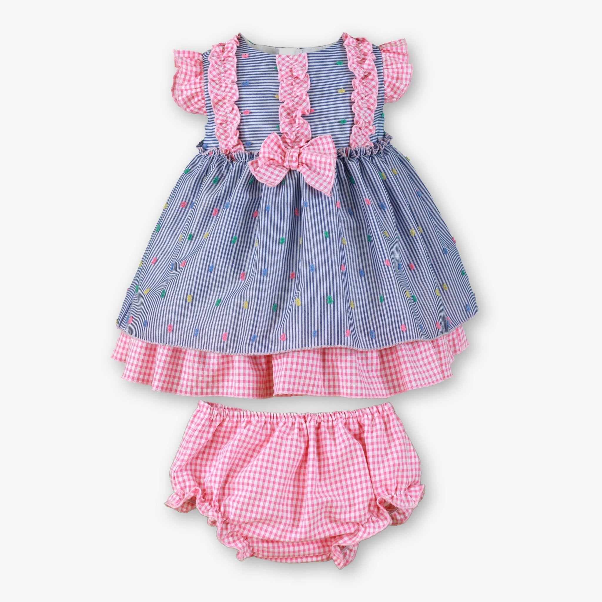 Miranda SS26 PRE - ORDER - Baby Girls Blue & Pink Dress