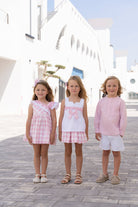 Miranda SS26 PRE - ORDER - Girls White & Baby Pink Skirt and Top Set