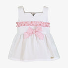 Miranda SS26 PRE - ORDER - Girls White & Baby Pink Skirt and Top Set