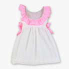 Miranda SS26 PRE - ORDER - Girls White & Neon Pink Dress
