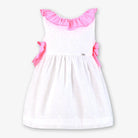 Miranda SS26 PRE - ORDER - Girls White & Neon Pink Dress