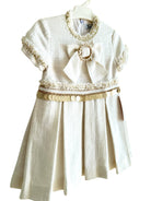 Naxos AW25 - Girls Cream & Gold Dress 7629
