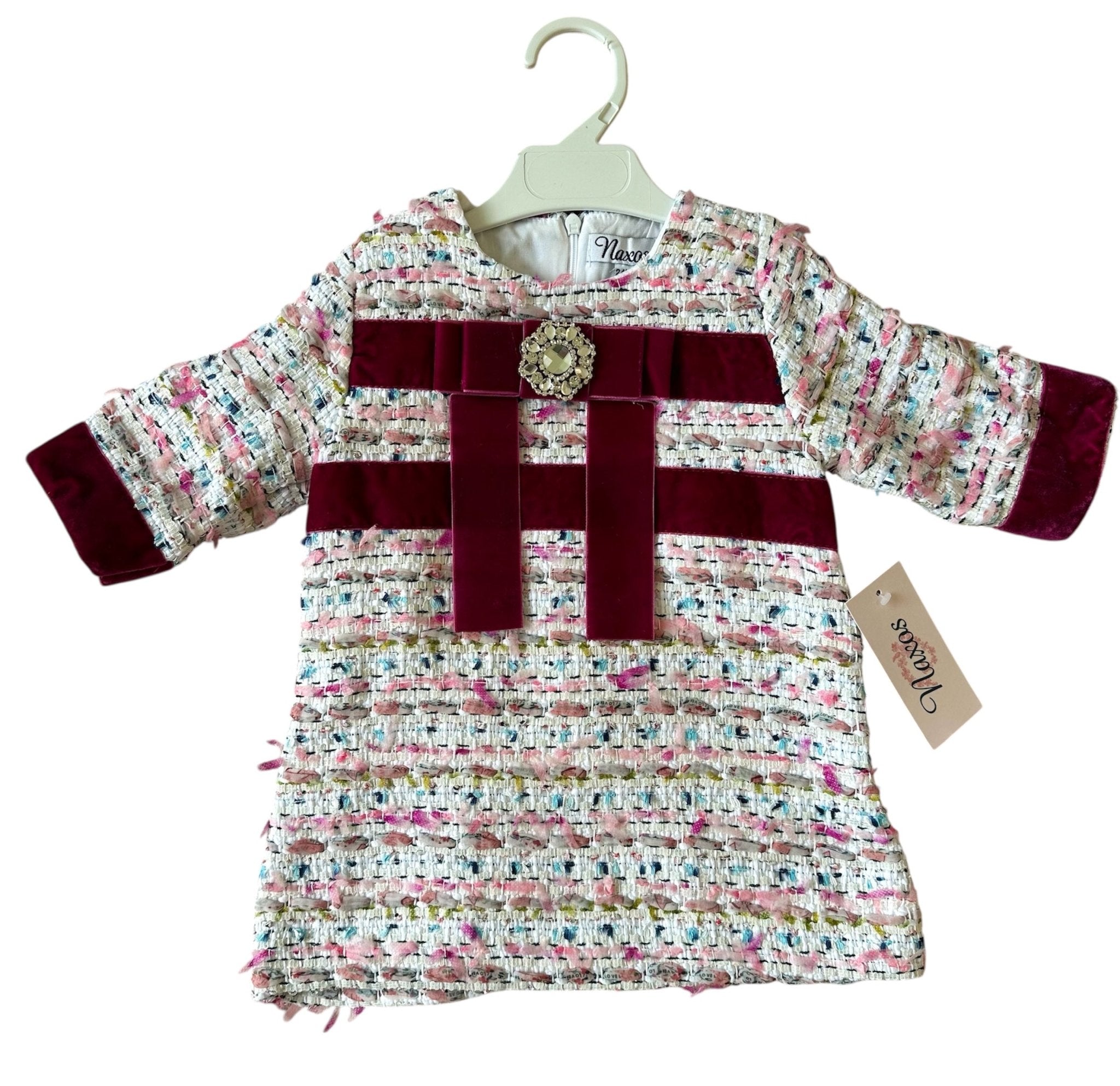 Naxos AW25 - Girls Multicolour Purple Tweed Dress