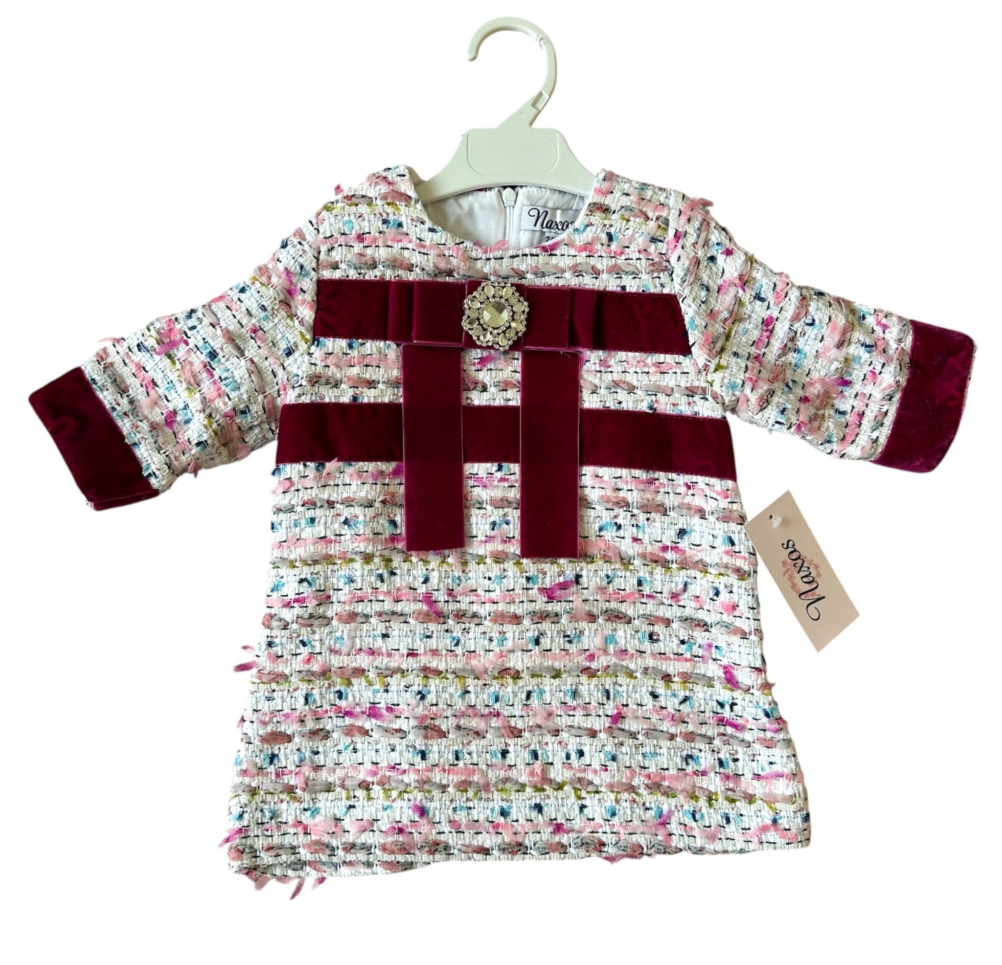 Naxos AW25 - Girls Multicolour Purple Tweed Dress