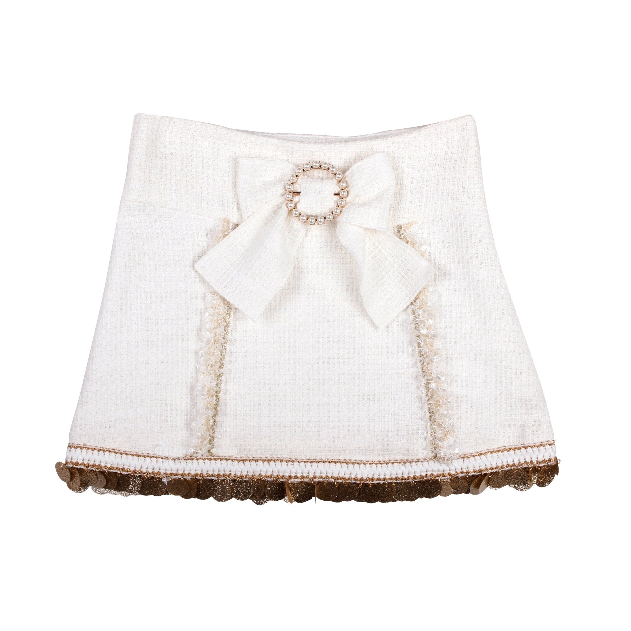 Naxos AW25 PRE - ORDER - Girls Cream and Beige Skirt, Blouse and Jacket Set