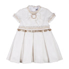 Luxury Spanish girls cream and gold dress with matching hairbow
