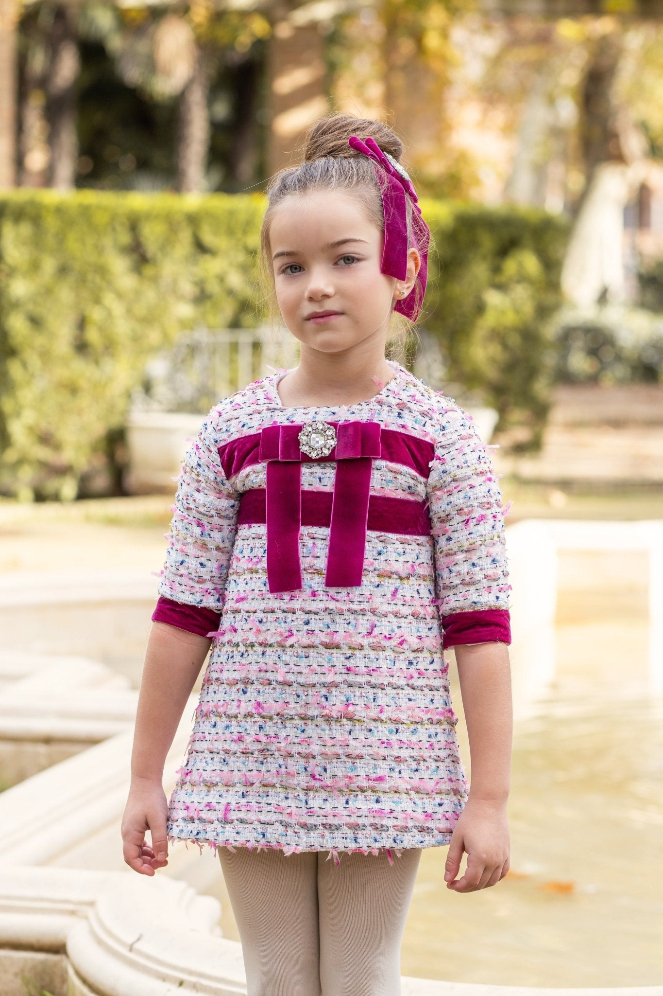 Purple Tweed Multicolour Dress by Naxos for AW25 