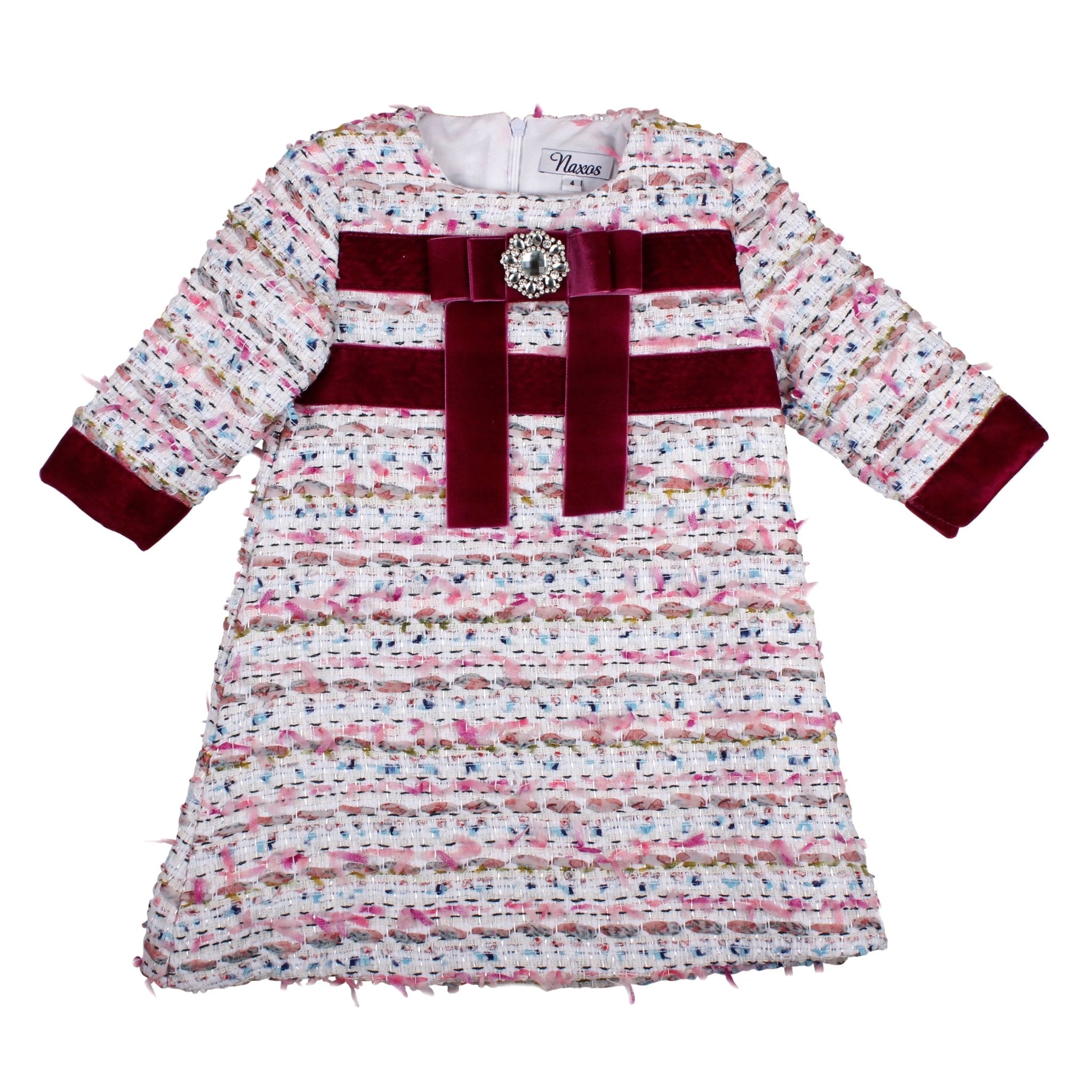 Purple Multicolour Tweed Dress by Naxos for AW25