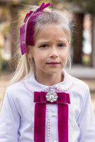 Girls Naxos AW25 Purple Multi Colour Tweed Collection Blouse