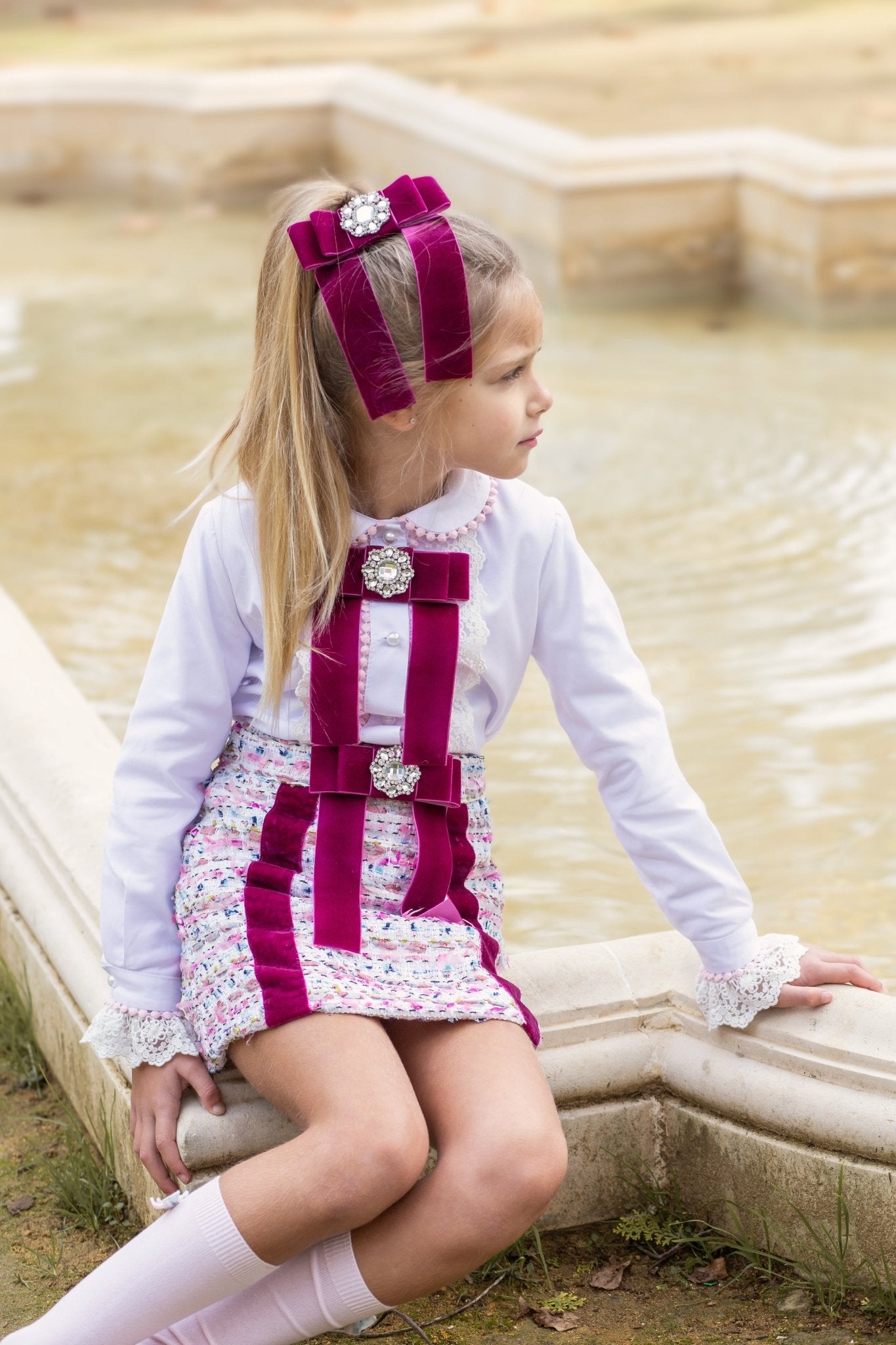 Naxos AW25 PRE - ORDER - Girls Purple Velvet Hairbow