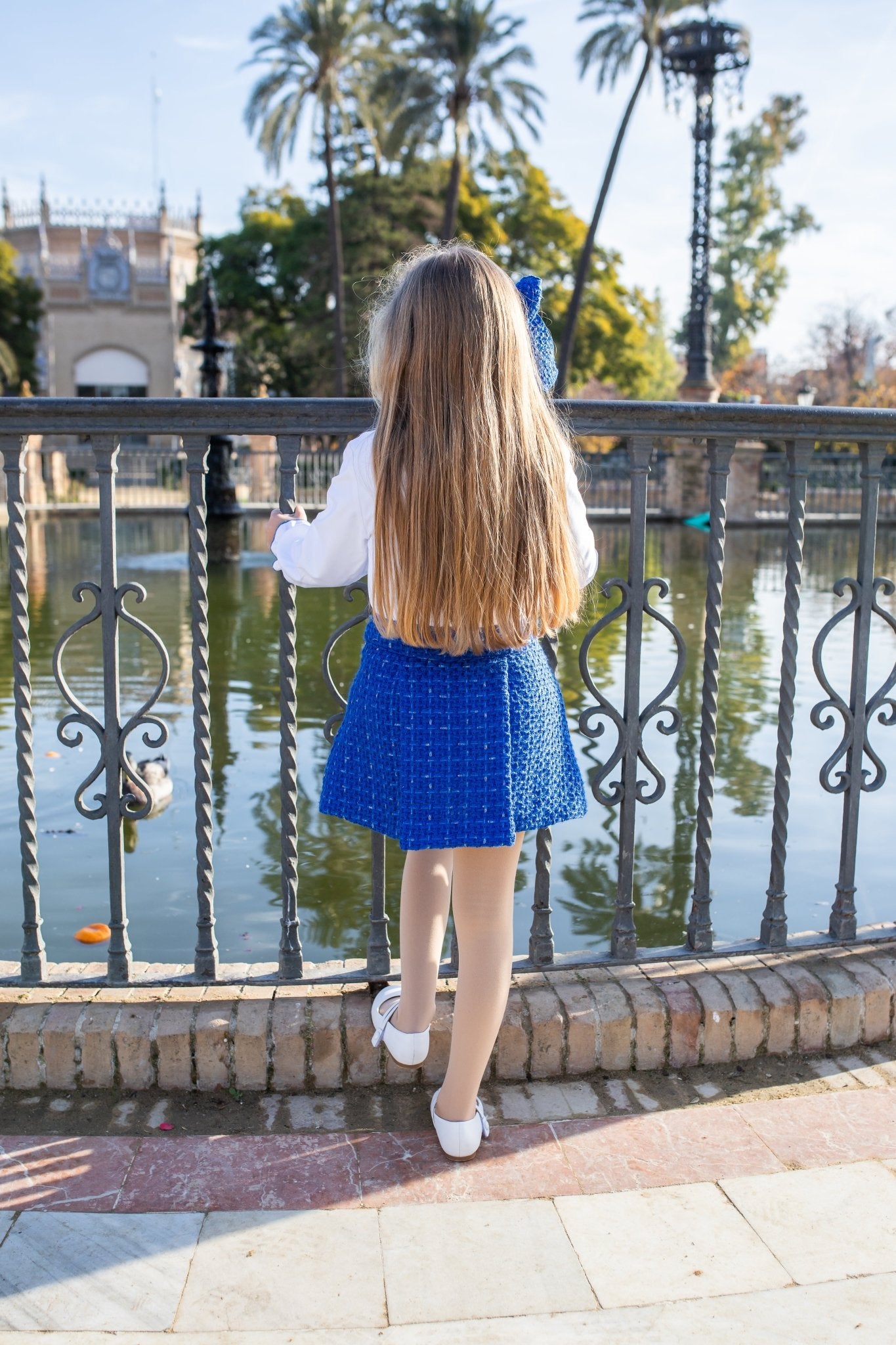 Naxos AW25 Royal Blue & White Tweed Skirt Set