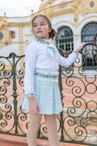 Naxos Baby Blue Dogtooth Skirt, Blouse & Jacket Set | AW26 PRE-ORDER