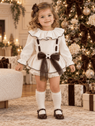 Naxos Baby Girls Cream & Chocolate Romper & Blouse Set | AW26