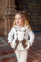 Naxos Baby Girls Cream & Chocolate Romper Set | AW26 PRE-ORDER