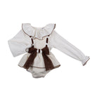 Naxos Baby Girls Cream & Chocolate Romper Set | AW26 PRE-ORDER